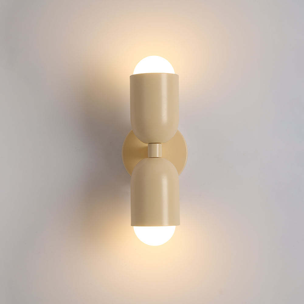 Beige Morandi wall lamp: Double light, artistic fixture.