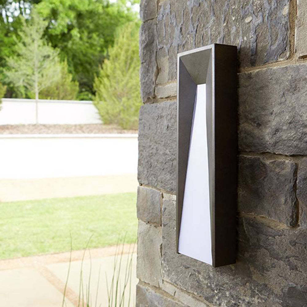 Modern metal outdoor wall sconce, Orr collection