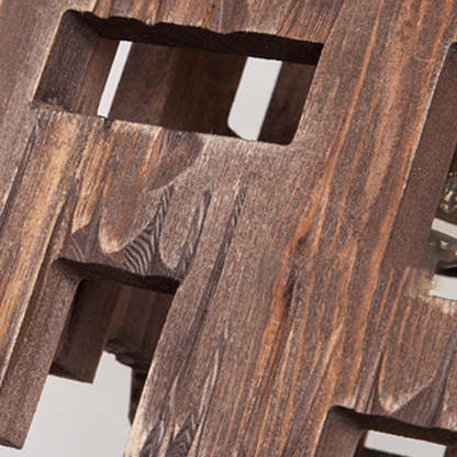 Close-up of Austin Retro wood pendant light shade.