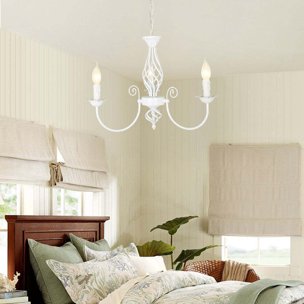 White Silva candle pendant light in bedroom