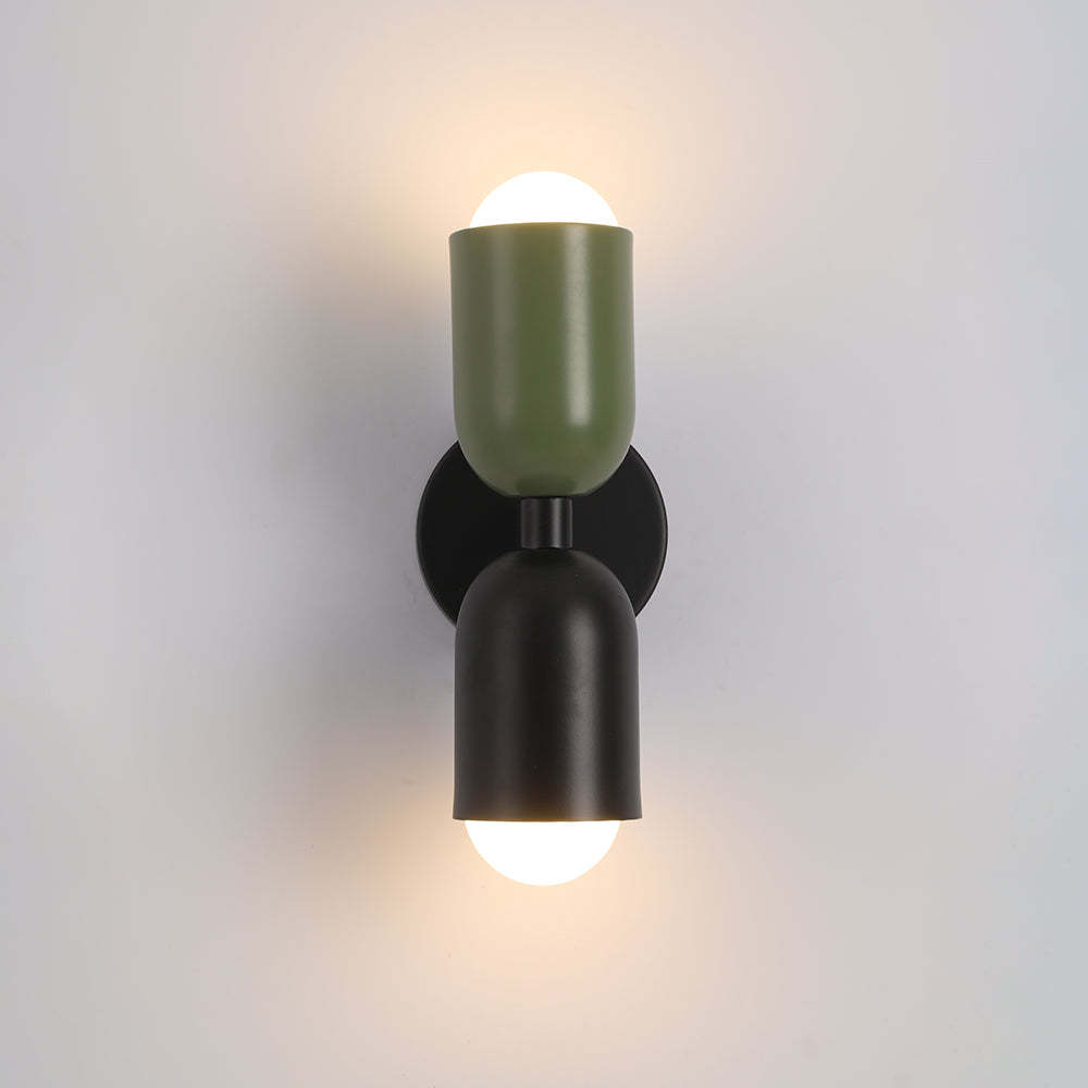 Green Morandi wall lamp: Modern double artistic light.