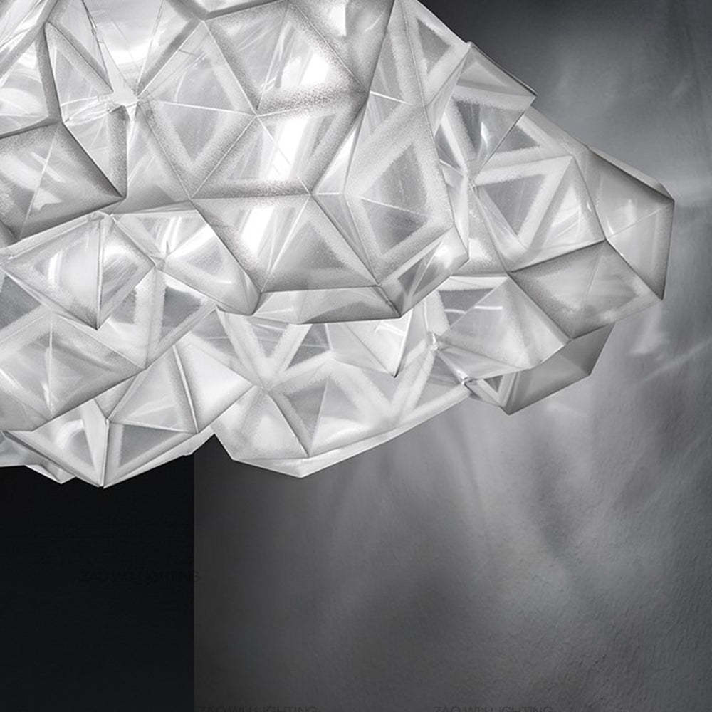 Bella acrylic pendant light: diamond cloud design.