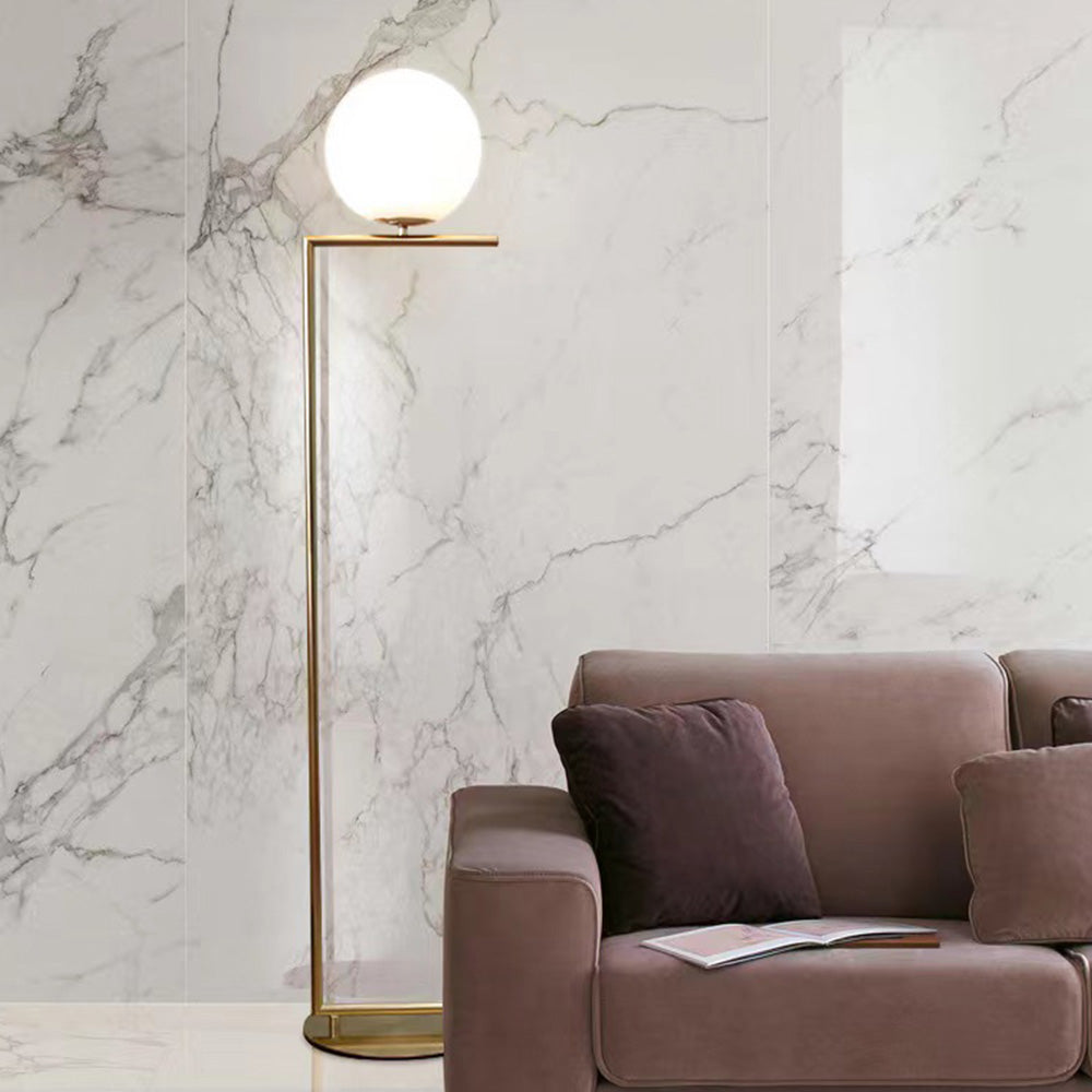 Valentina brass floor lamp in living room setting