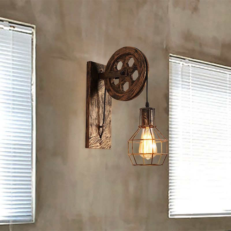 Alessio Retro Wall Lamp, Rust Bronze Finish