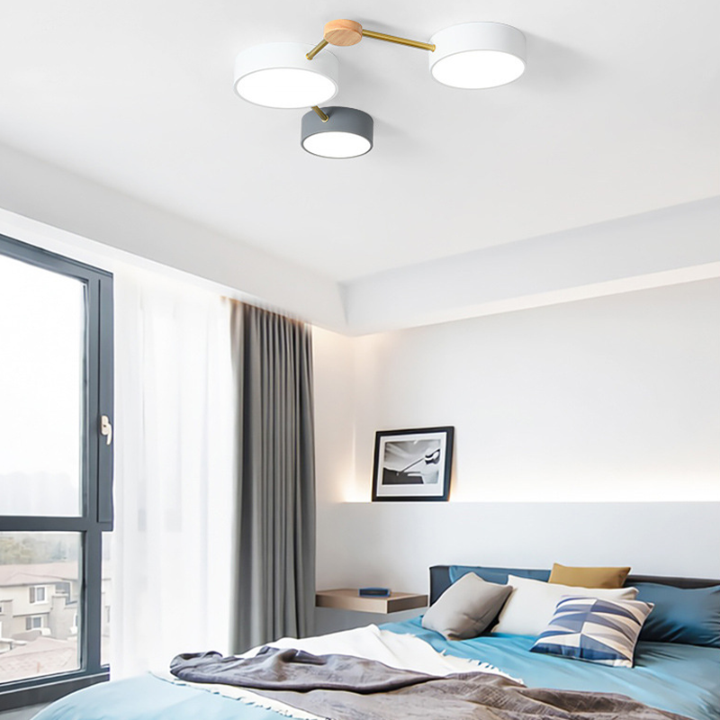 Sienna LED ceiling light in bedroom, modern lighting fixture