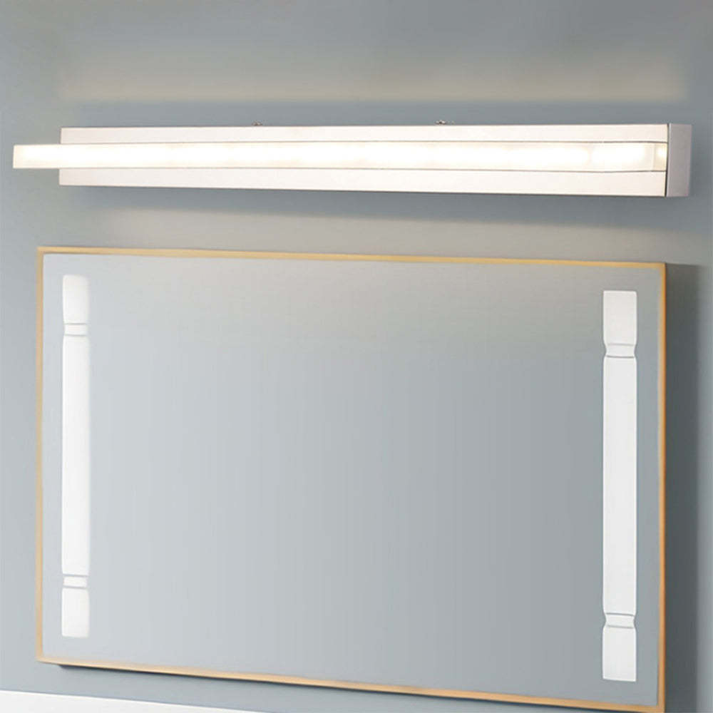 Modern bathroom mirror with integrated LED lighting