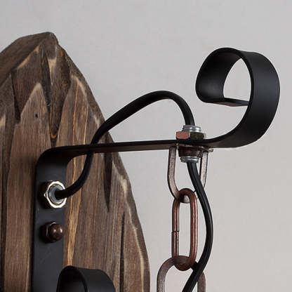 Rustic Austin Leaf Wall Lamp, wood and metal details