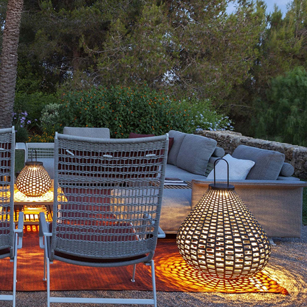 Ritta Outdoor Lantern illuminating outdoor living space