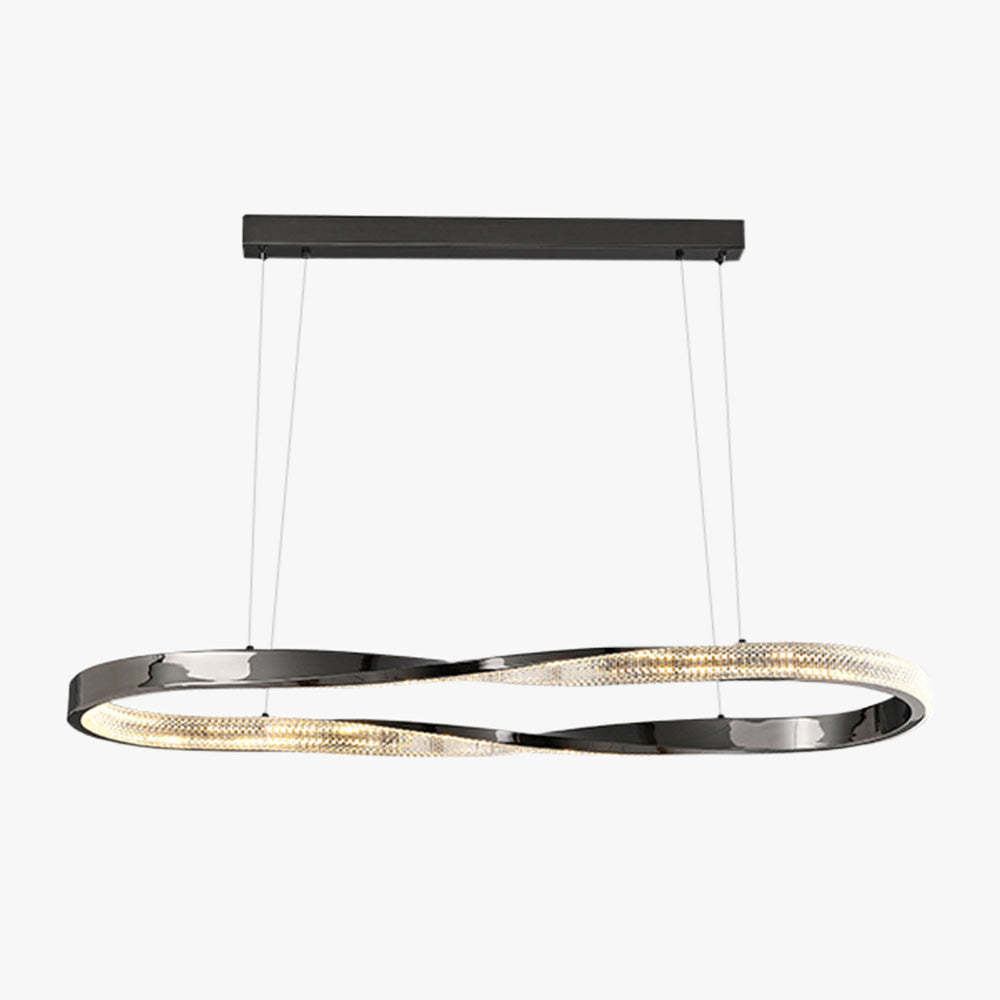 Kirsten Pendant Light, Black Finish, Modern Twisted Design