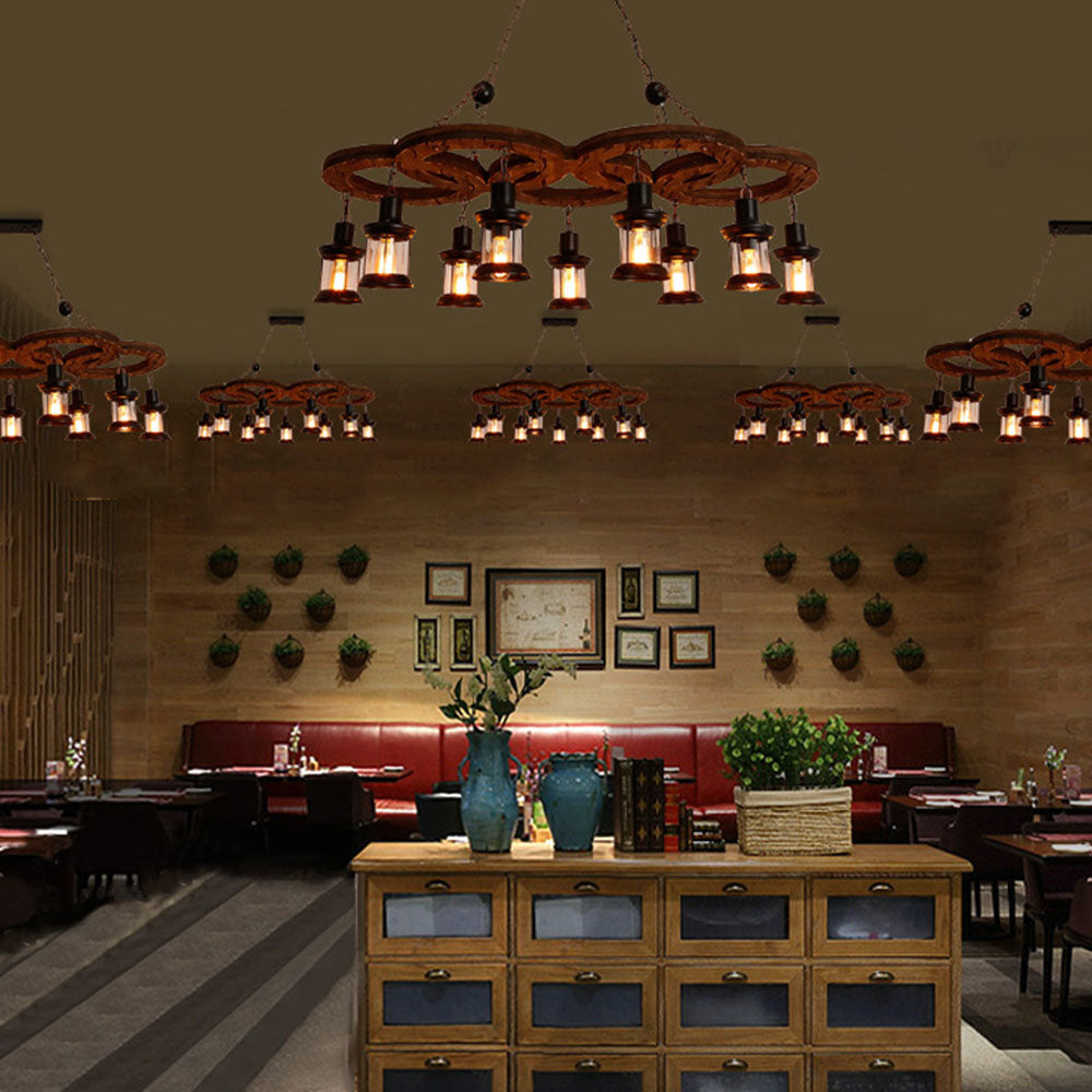 Walnut Austin 5 Ring Pendant Light