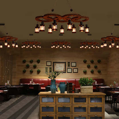 Walnut Austin 5 Ring Pendant Light
