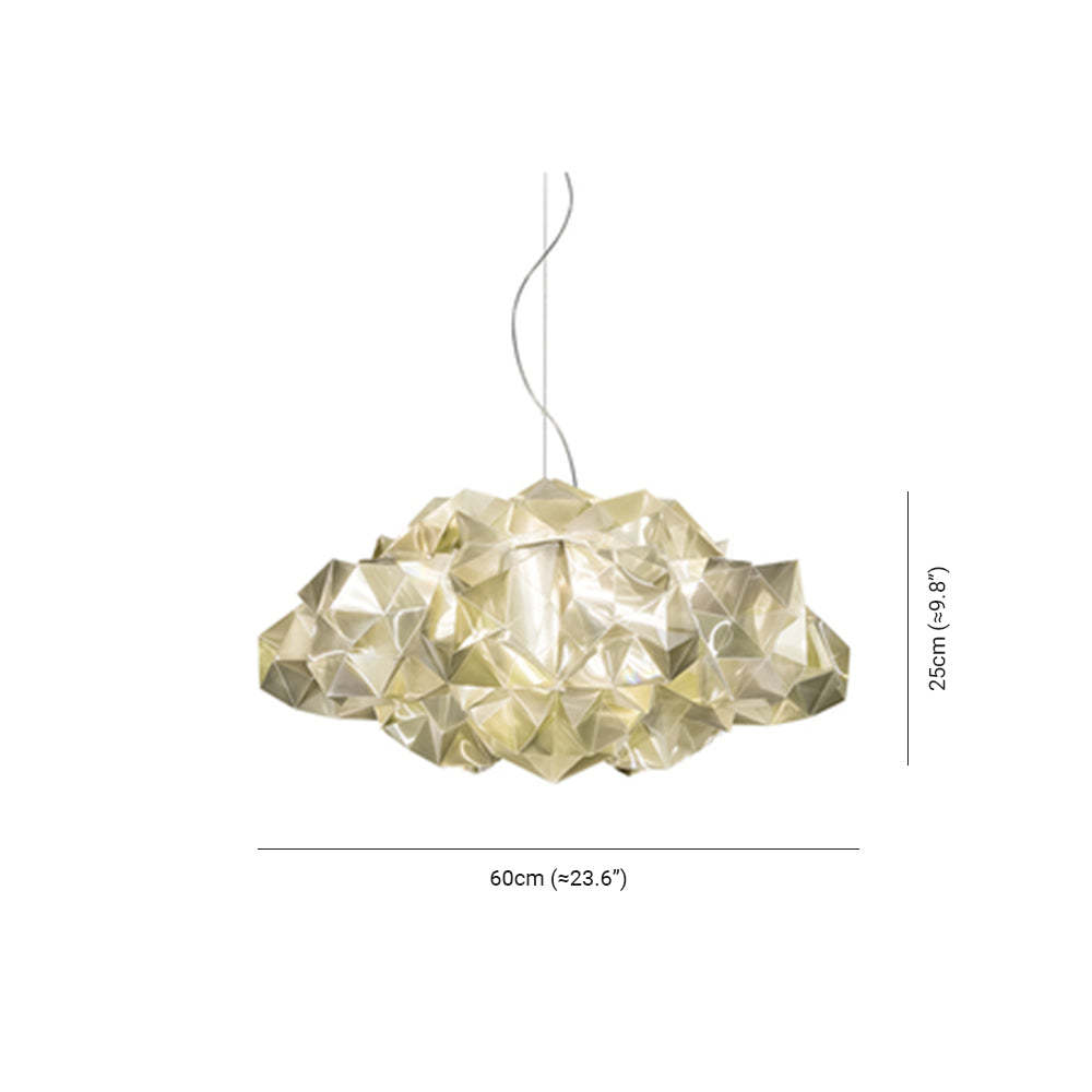 Bella Acrylic Pendant Light, diamond cloud shape, 60x25cm