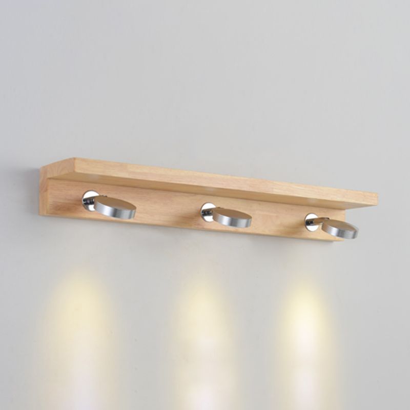Ozawa Wood Vanity Wall Lamp - Close-up of Lights