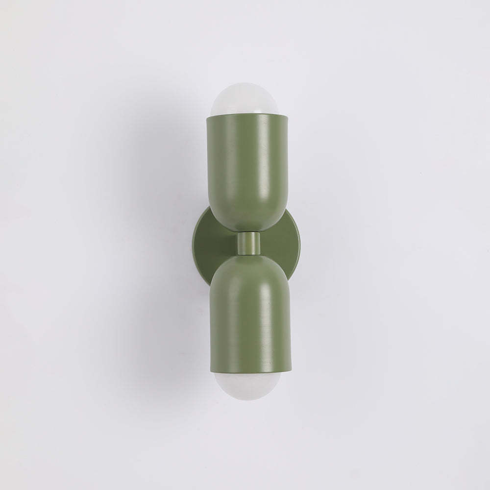Green Morandi Wall Lamp: Modern double-headed artistic light.