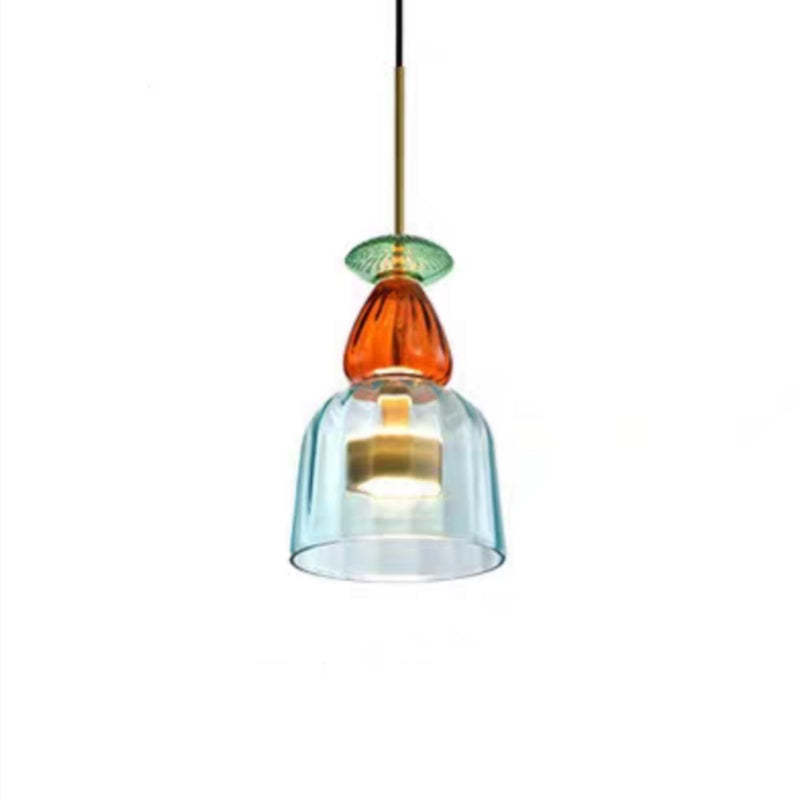 Modern Hailie pendant light with colorful glass shades