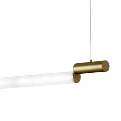 Edge Gold Linear Pendant Light, PVC Shade