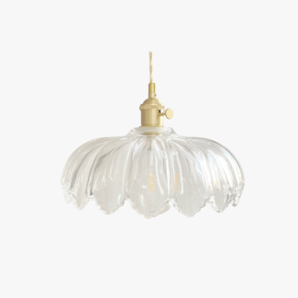 Hailie Art Deco glass pendant light with brass fitting.