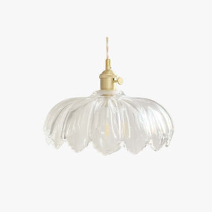 Hailie Art Deco glass pendant light with brass fitting.