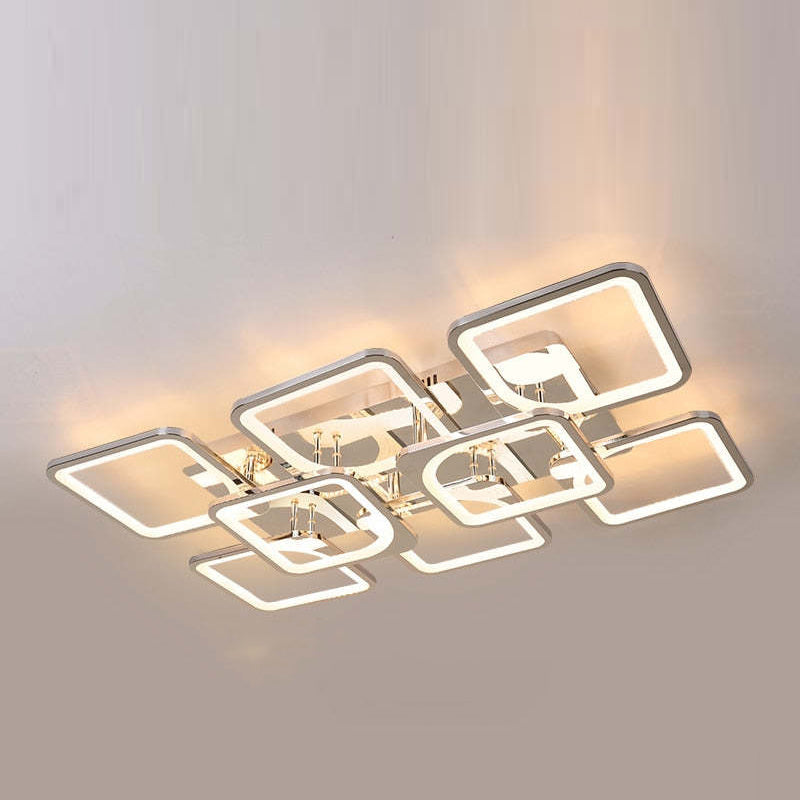 Lacey Modern Square Flush Mount Ceiling Light, LED Fixture