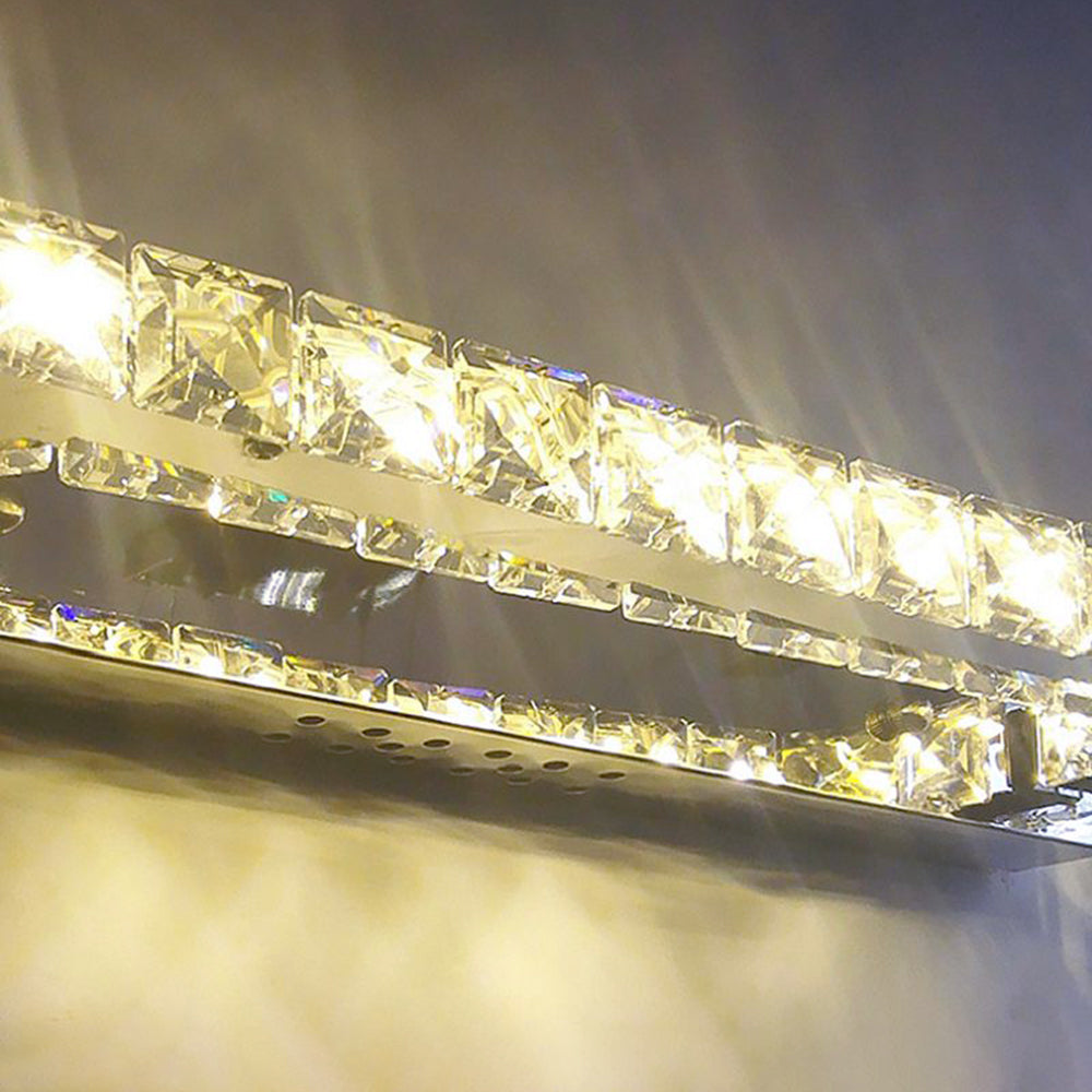 Crystal wall lamp detail, modern bathroom lighting