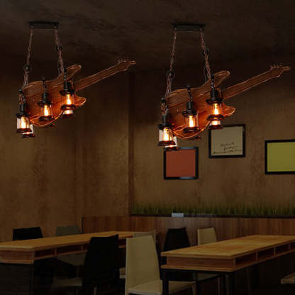 Rustic guitar pendant light. Farmhouse style lighting fixture