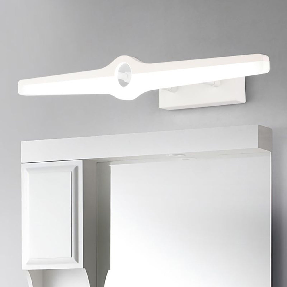 Leigh metal acrylic wall lamp above bathroom mirror