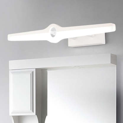 Leigh metal acrylic wall lamp above bathroom mirror