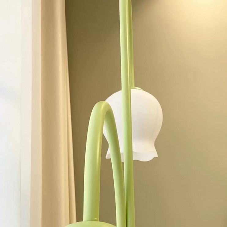 Lily Floor Lamp: Art Deco glass flower