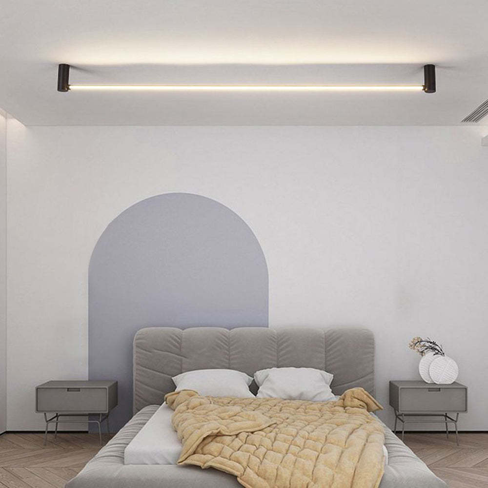 Edge flush mount ceiling light in bedroom.