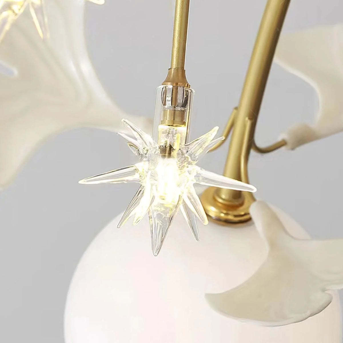 Olivia Nordic Ceiling Light Detail: Star-shaped Crystal Bulb