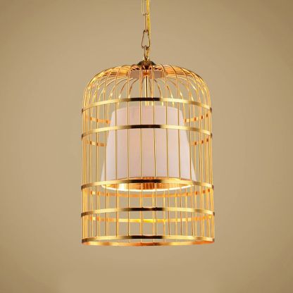 Gold Bird Cage Pendant Light, Alessio Vintage Lighting