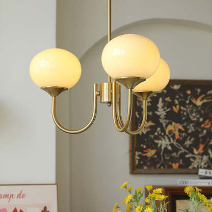 Globe Chandelier: Art Deco Lighting in Brass