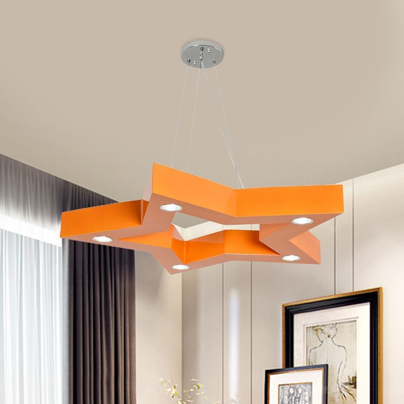 Orange Minori Five-Pointed Star Pendant Light