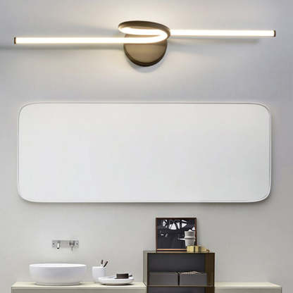 Leigh Brass Vanity Wall Lamp over Mirror