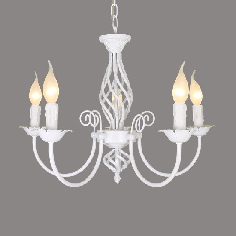 White candle style pendant light for restaurant