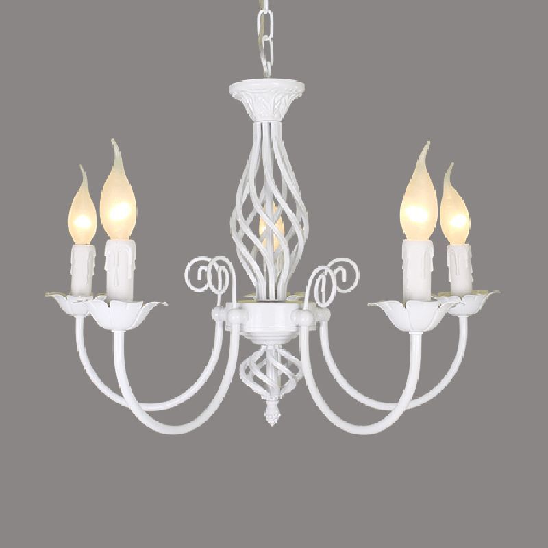 White candle style pendant light for restaurant