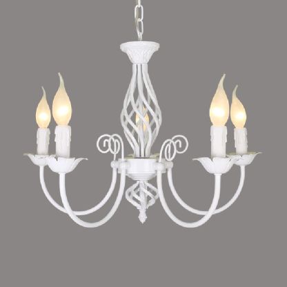 White candle style pendant light for restaurant