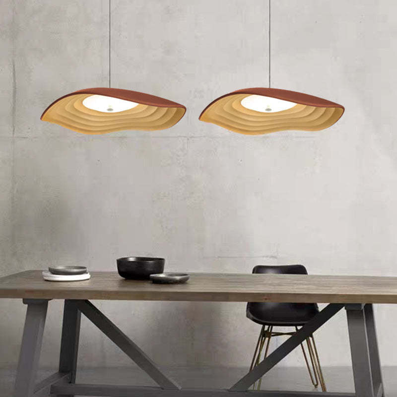 Wabi-Sabi Resin LED Pendant Lights over Dining Table