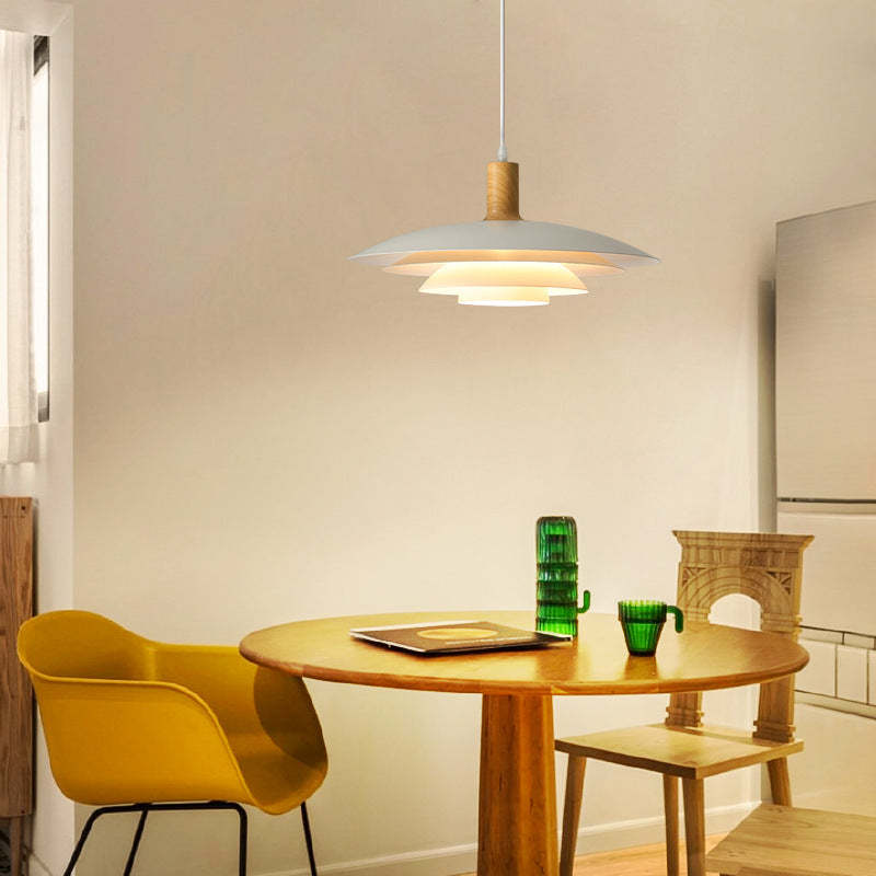 Morandi LED Pendant Light illuminating a dining room setting