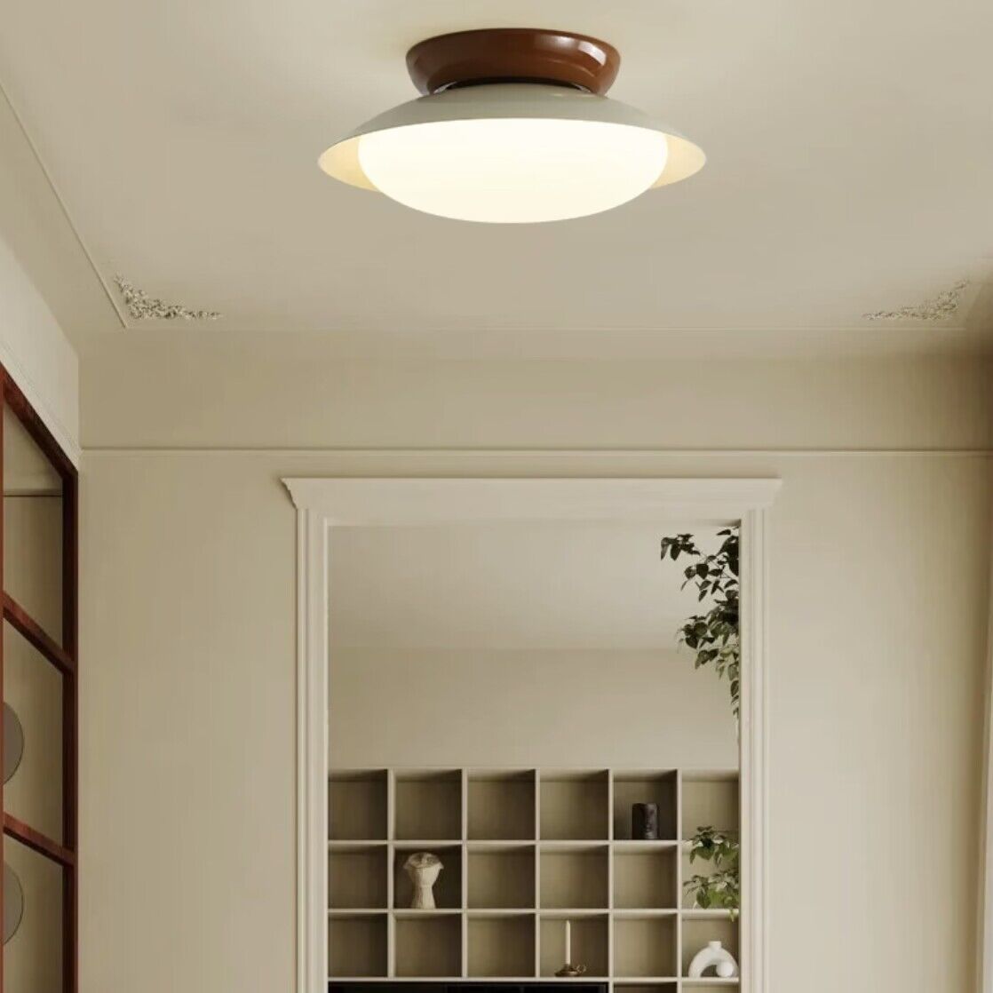 Morandi Bowl-shaped ceiling light in a living room