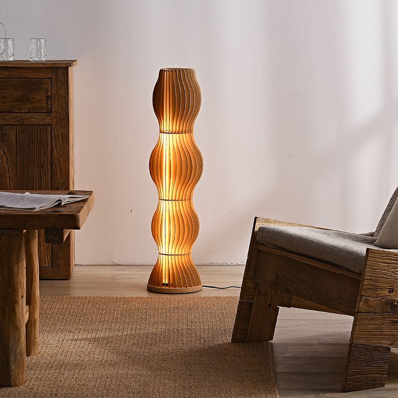 Ozawa wooden floor lamp in elegant living room Ozawa Floor Lamp Unique Modern, Wooden Creative