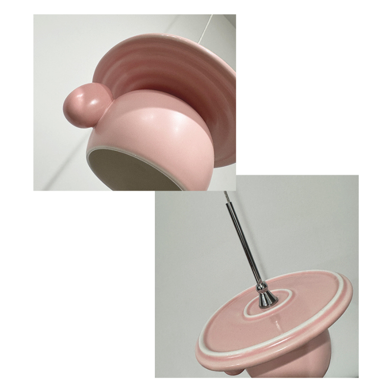 Pink ceramic pendant light, Cairns style, modern lighting