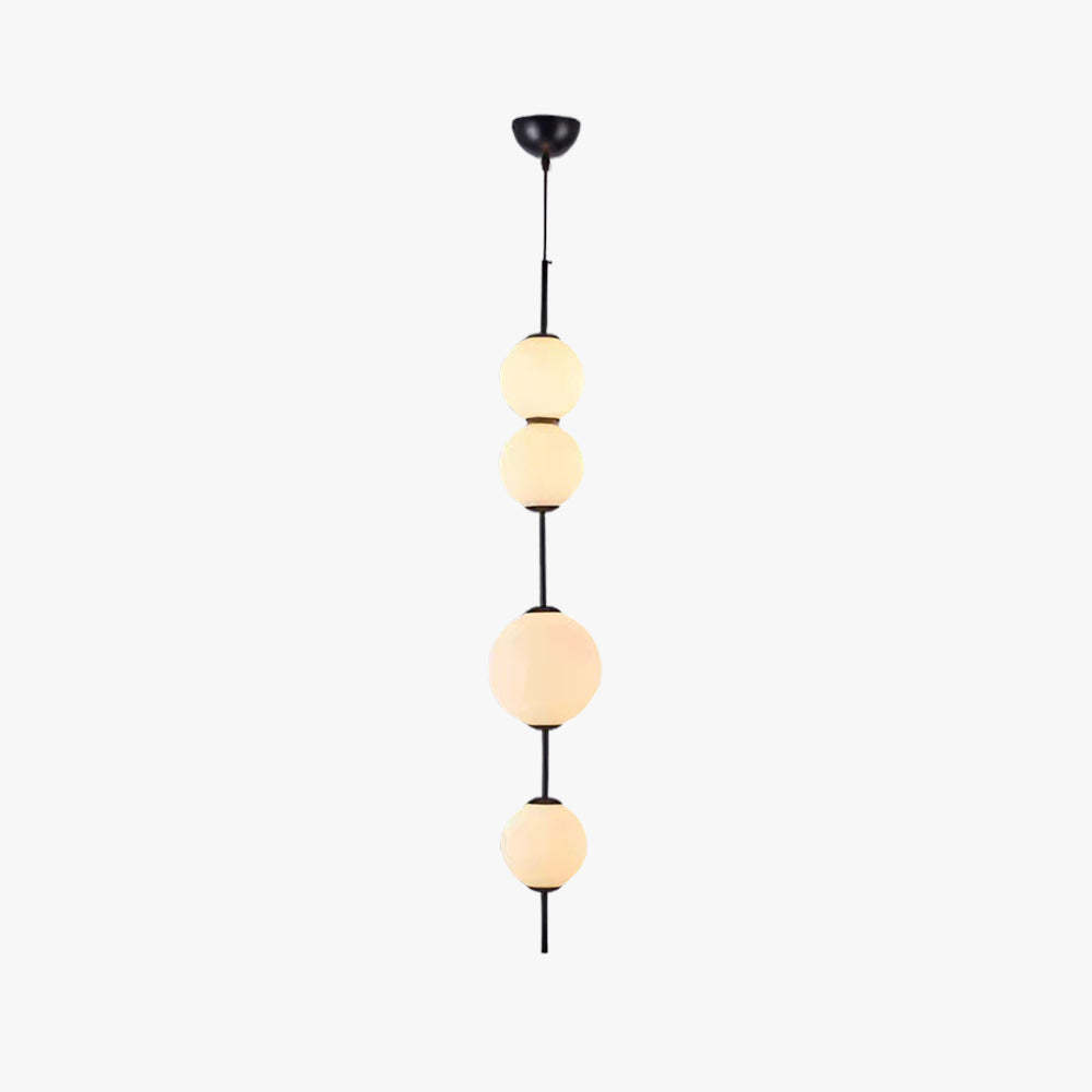 Valentina Ball Pendant Light, black fixture with spherical glass shades