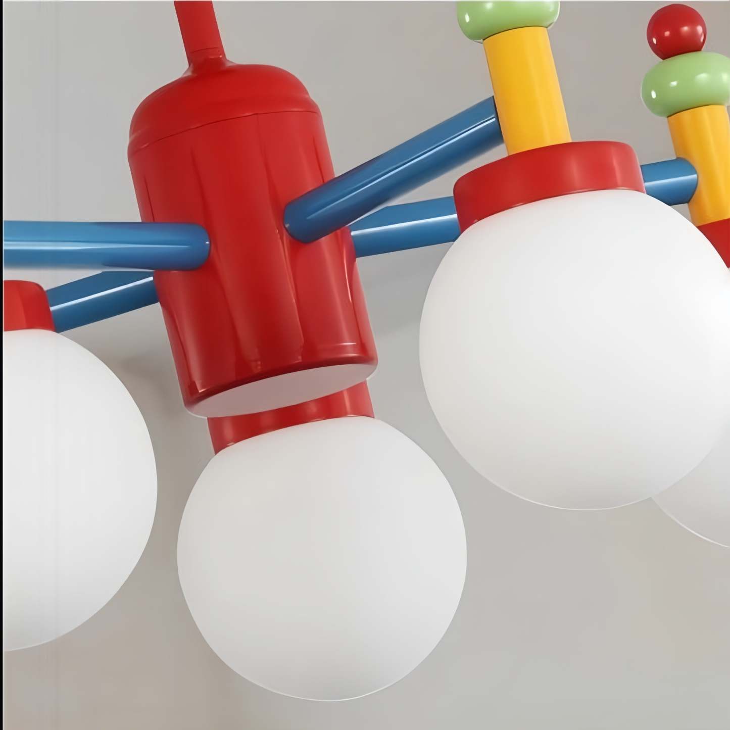 Close-up of Valentina Memphis chandelier's colorful design, Kid's Room