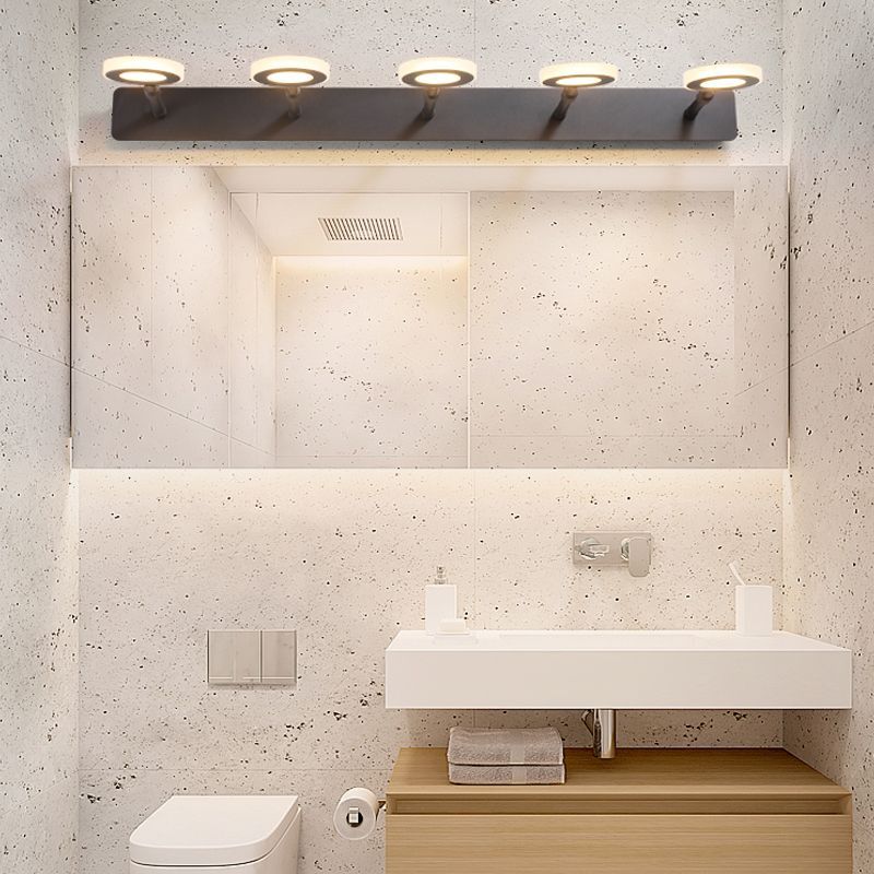 Modern bathroom with Leigh Nordic wall lamp, minimalist design