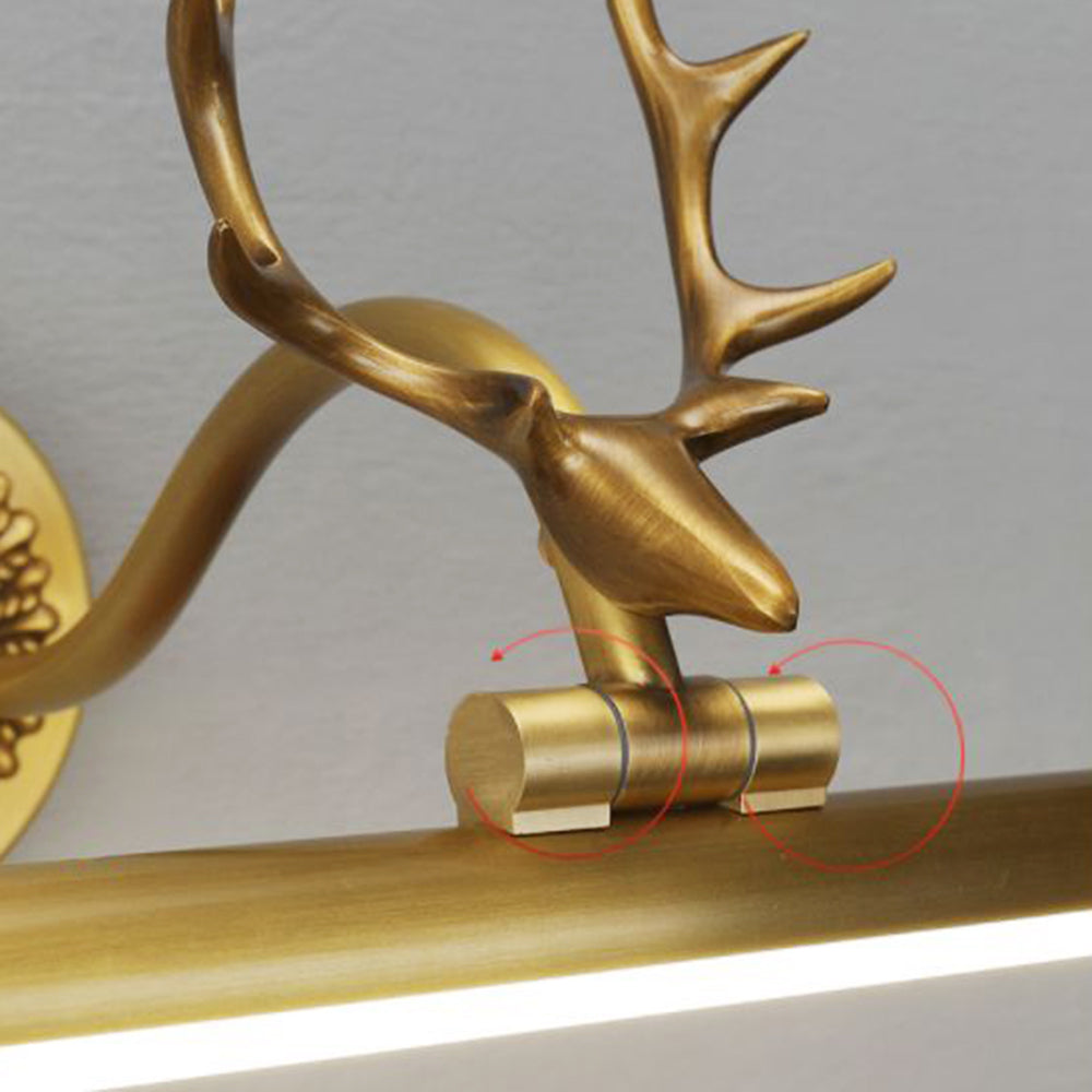 Brass Staghorn Vanity Light Detail