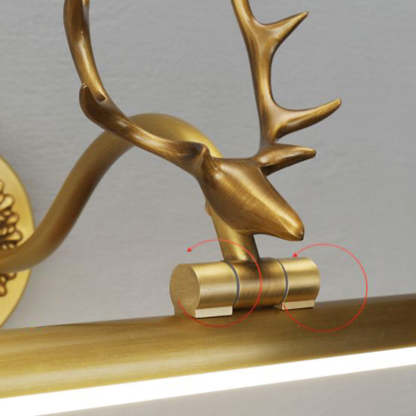 Brass Staghorn Vanity Light Detail