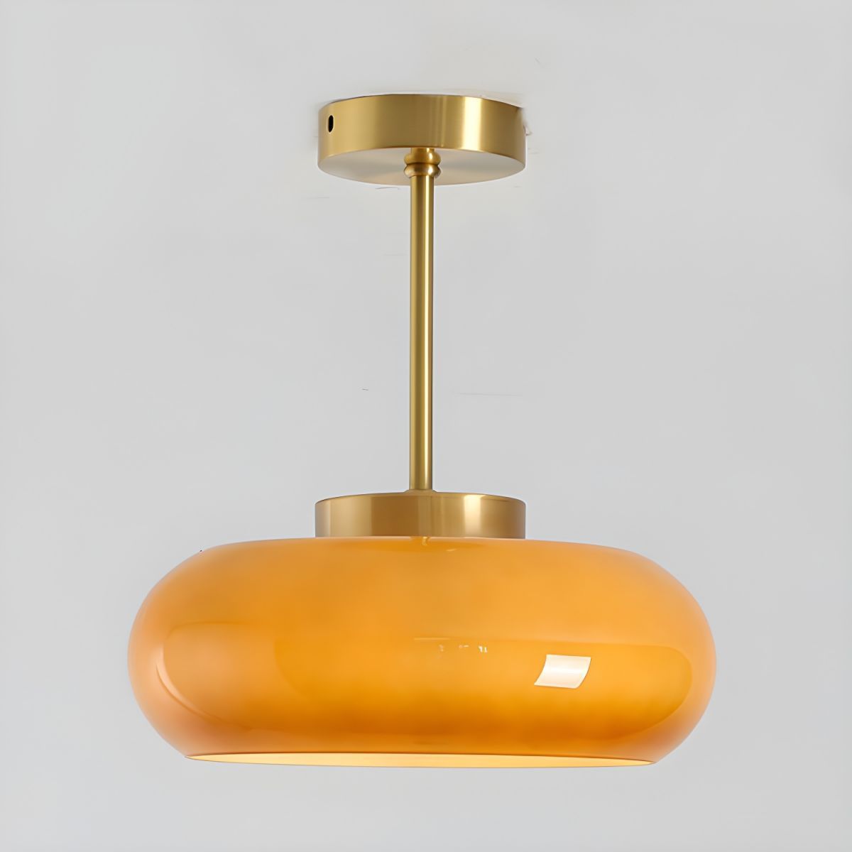 Modern Sanna Ceiling Light with Orange Glass Shade