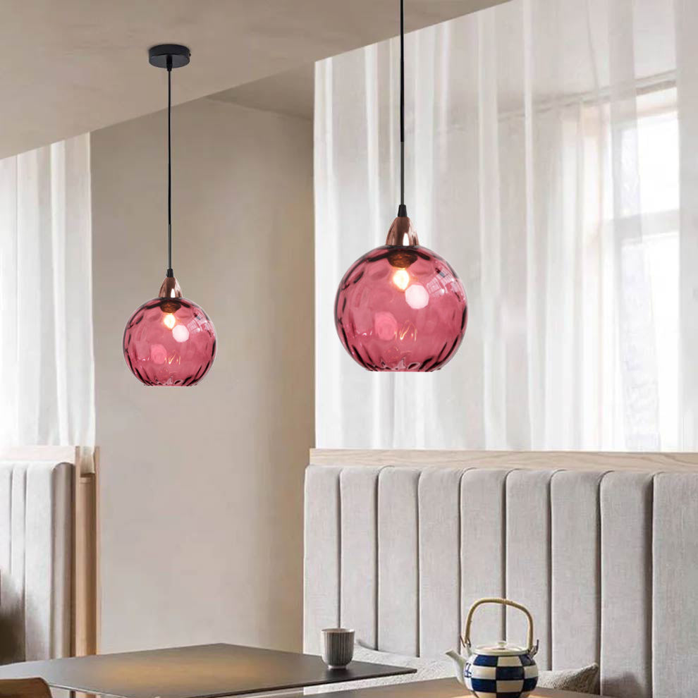 Rose glass pendant lighting. Hailie style dining room lights.