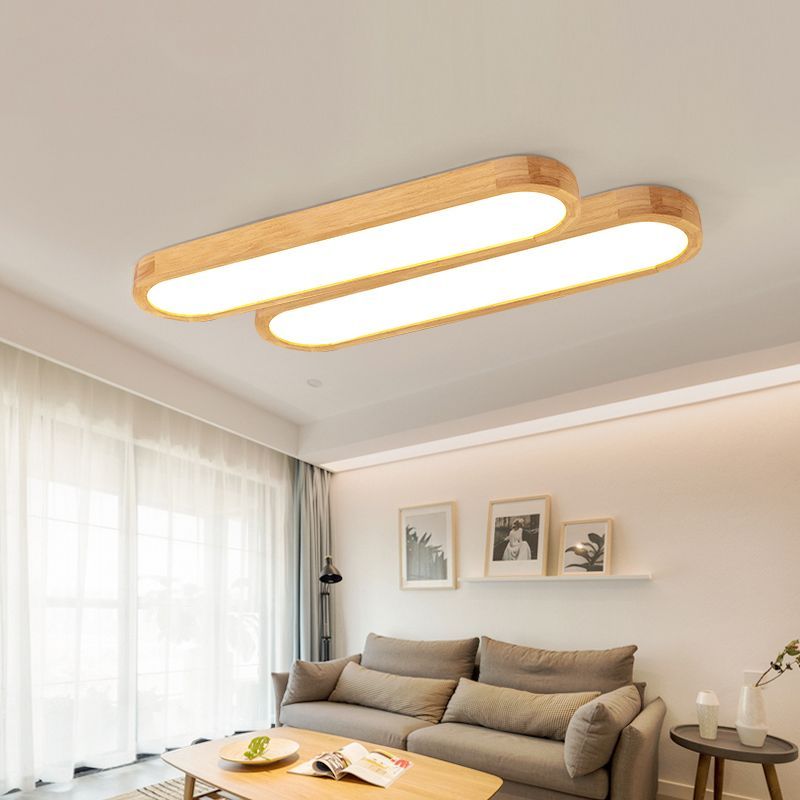 Ozawa Oval LED Ceiling Light in a modern living room setting